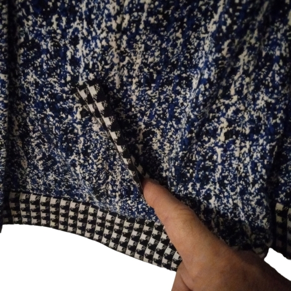 Cabi Tweed Reina 21 Club Blue/White/ Checkered Accented Jacket Blazer Unique XS - Picture 6 of 12